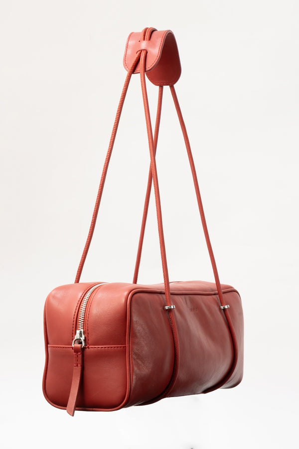 By Far Kimberly Blood Red Nappa Leather Shoulder Bag