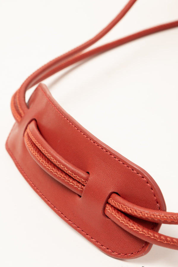 By Far Kimberly Blood Red Nappa Leather Shoulder Bag