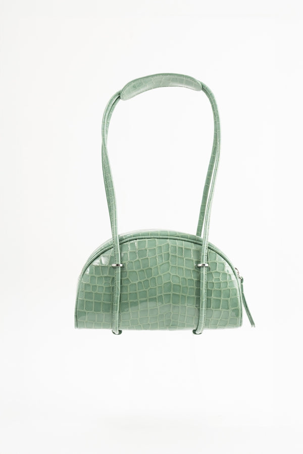 by far Kimberly Bowler Fresh Croco Embossed Leather Shoulder Bag