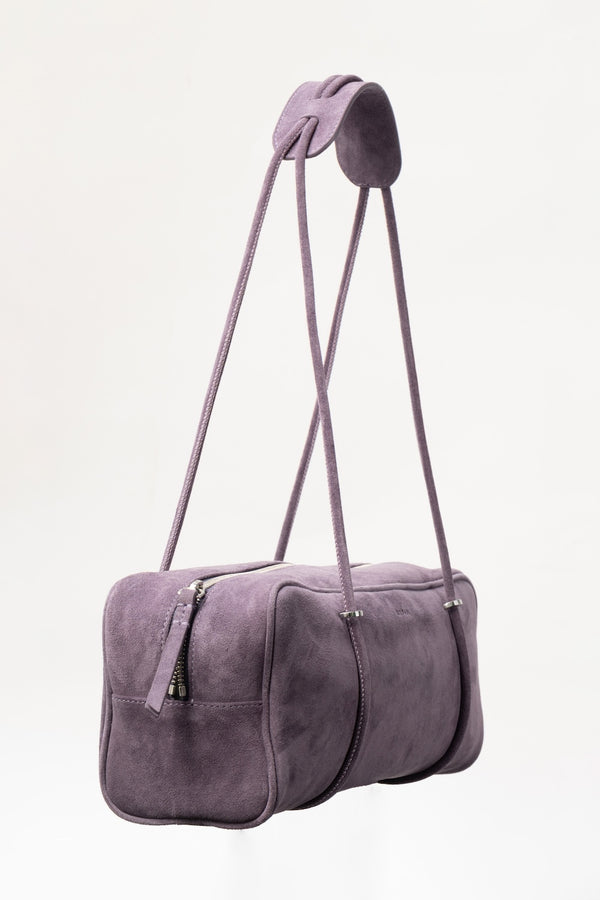 By Far Kimberly Deep Purple Suede Leather Shoulder Bag