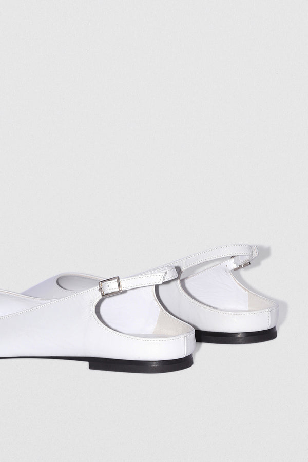 By Far Koyna Burrata Creased Calf Leather Slingback Flat