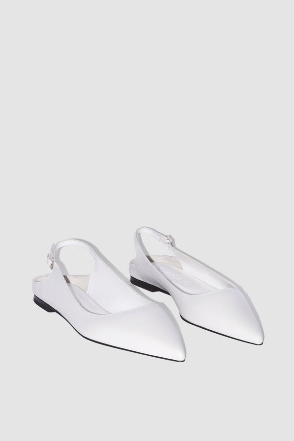 By Far Koyna Burrata Creased Calf Leather Slingback Flat
