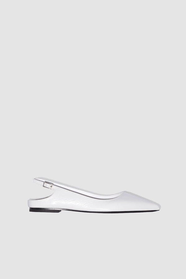 by far Koyna Burrata Creased Calf Leather Slingback Flat