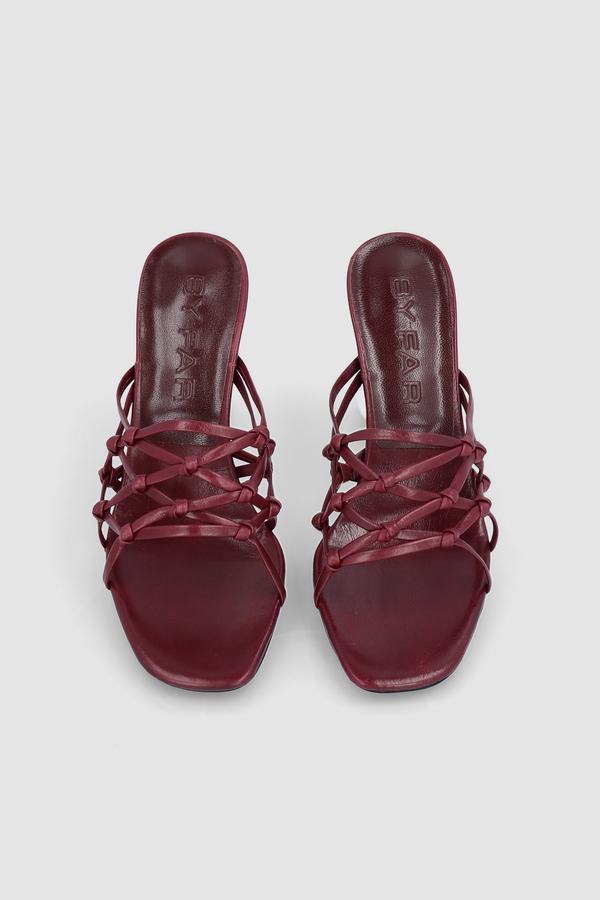 By Far Malaya Sour Cherry Creased Calf Leather Mule