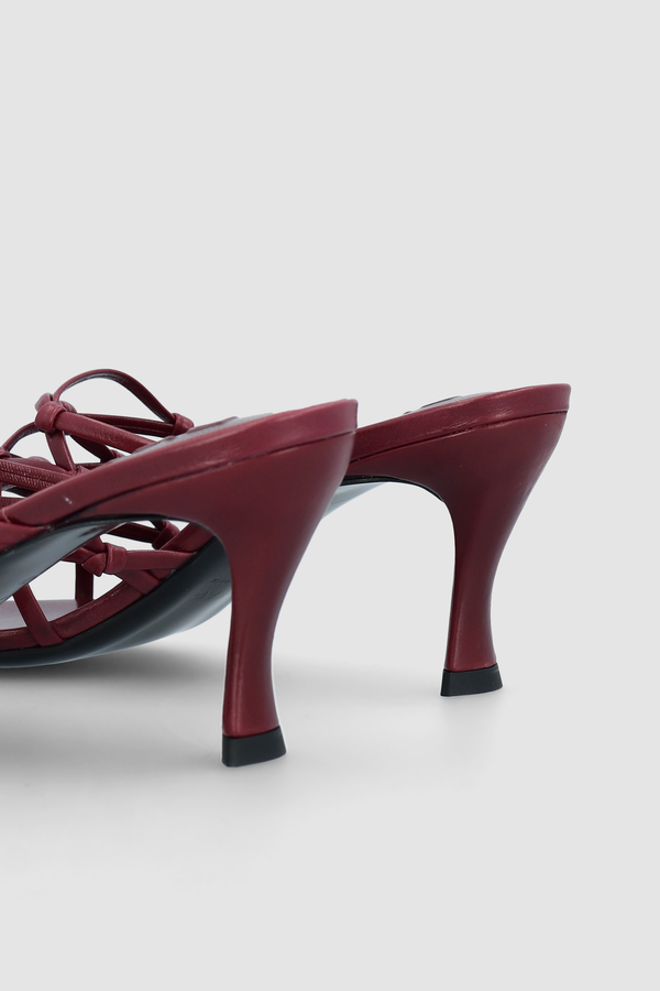 By Far Malaya Sour Cherry Creased Calf Leather Mule