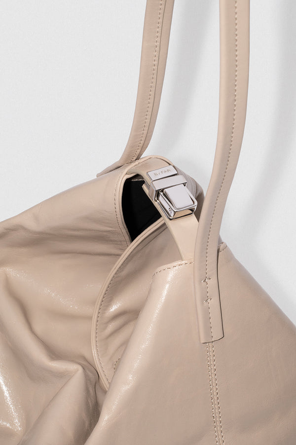 By Far Maxi Bea Dryland Creased Calf Leather Hobo Bag