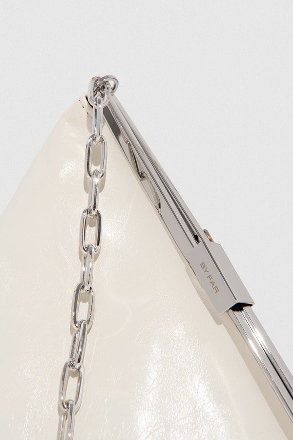 By Far Prisma Limewash Creased Leather Top-Handle Bag