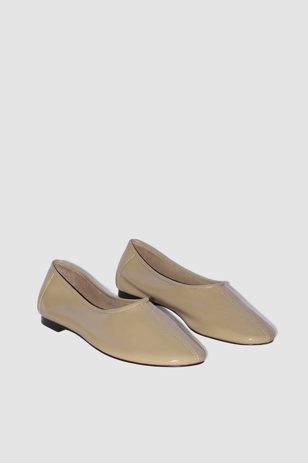 By Far Prudence Mangrove Glossed Nappa Leather Ballet Flat