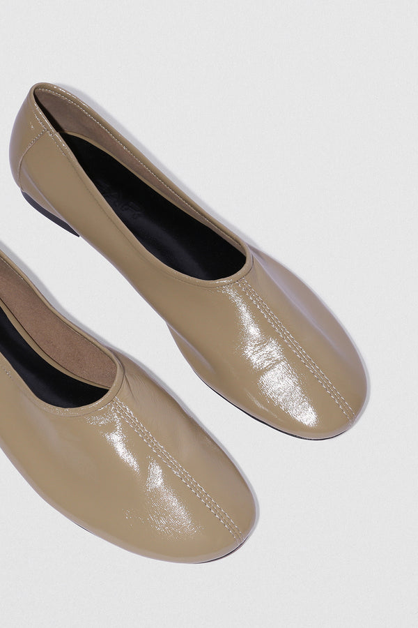 By Far Prudence Mangrove Glossed Nappa Leather Ballet Flat