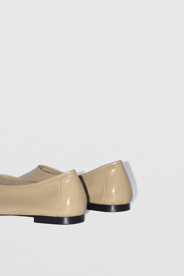 By Far Prudence Mangrove Glossed Nappa Leather Ballet Flat