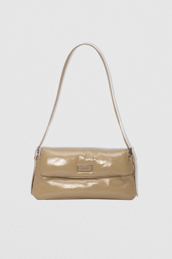 by far Puffy Tilda Mangrove Glossed Nappa Leather Shoulder Bag