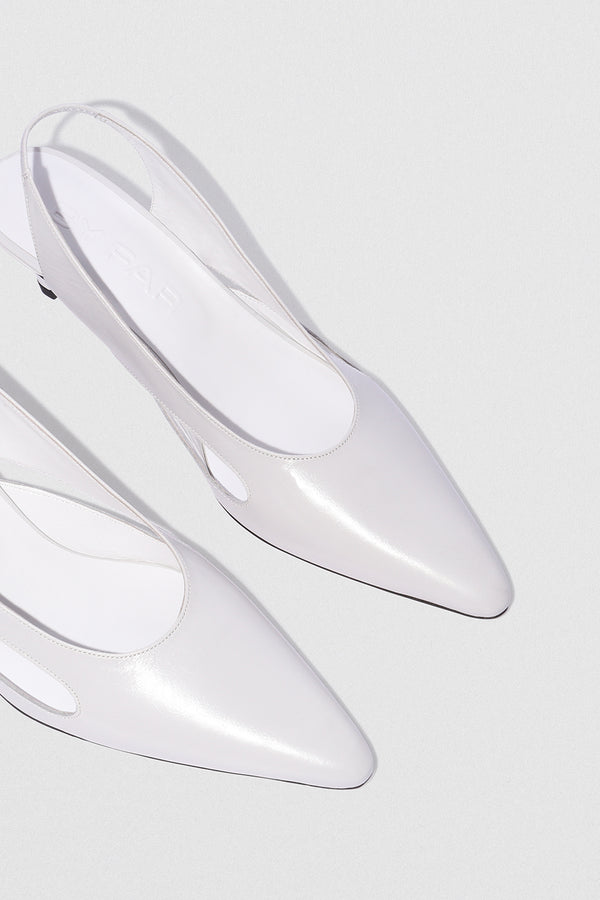 By Far Runa Burrata Creased Calf Leather Slingback Pump