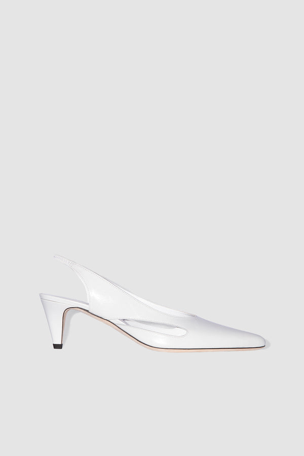 by far Runa Burrata Creased Calf Leather Slingback Pump
