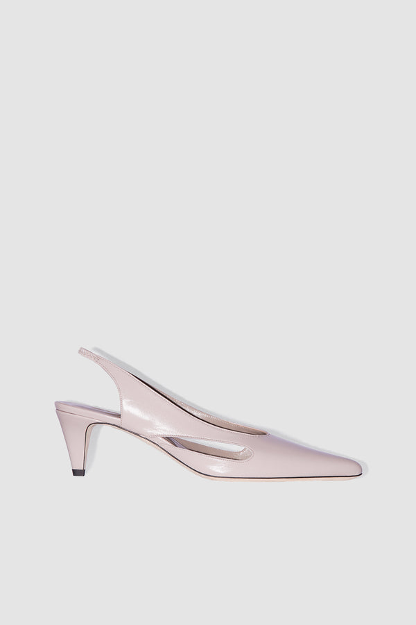 by far Runa Fossil Glossed Nappa Leather Slingback Pump