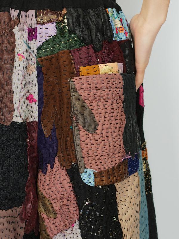 By Walid 19th Century Embroidered & Vintage Gloves Bermuda Shorts