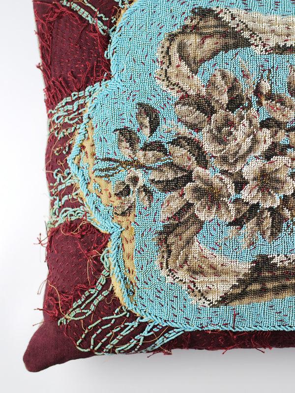 By Walid 19th Century Glass & Woollen Needlepoint Cushion | 1333