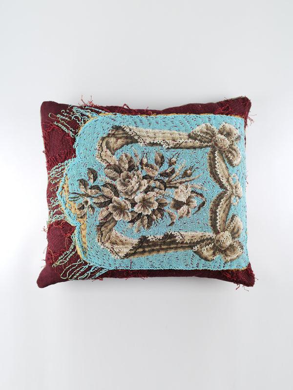 by walid 19th Century Glass & Woollen Needlepoint Cushion | 1333