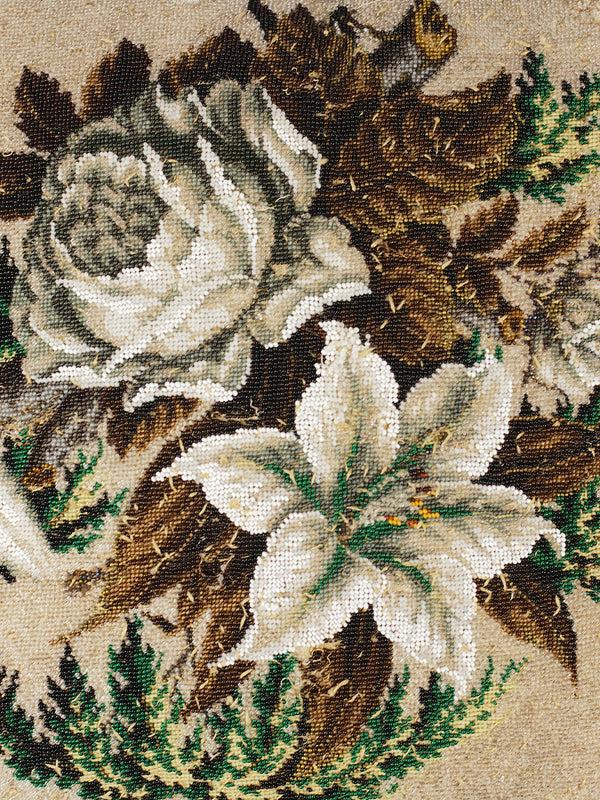 By Walid 19th Century Napoleon III Wool & Bead Cushion | 1307