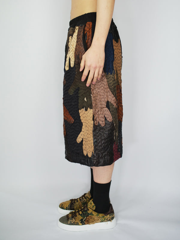 By Walid 19th Century Opera & Vintage Gloves Bermuda Shorts