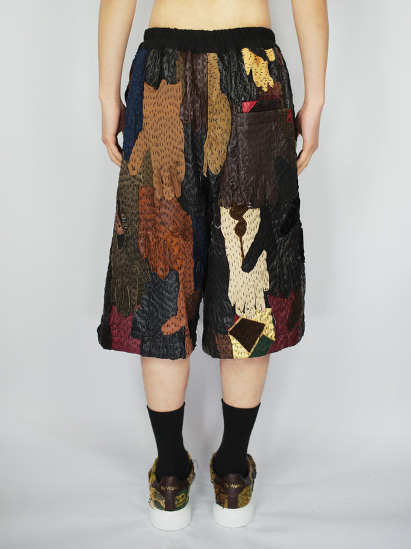 By Walid 19th Century Opera & Vintage Gloves Bermuda Shorts