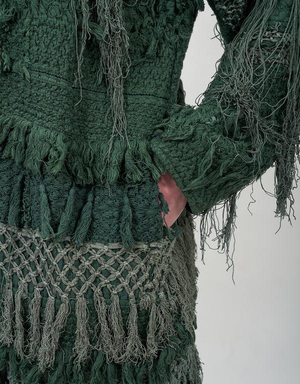 By Walid 19th Century Silk Fringe Froth Tanita Coat