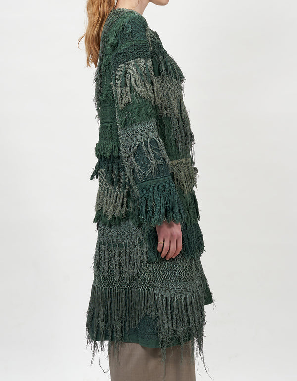 By Walid 19th Century Silk Fringe Froth Tanita Coat