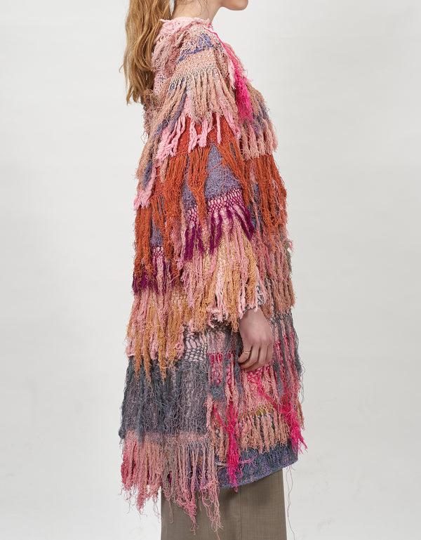 By Walid 19th Century Silk Fringe Froth Tanita Coat