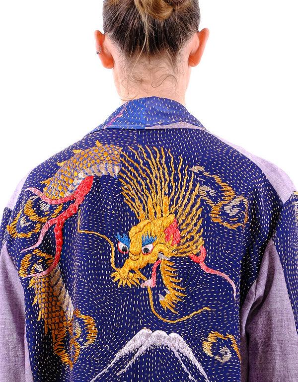 By Walid 1920s Embroidered Kimono Rufus Coat