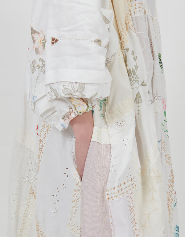 By Walid 1920s Embroidered Linen Doris Dress