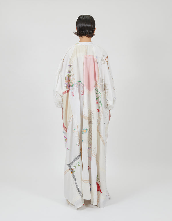 By Walid 1920s Embroidered Linen Doris Dress