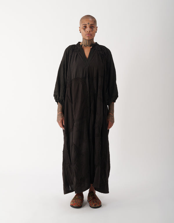 by walid 1920s Embroidered Linen Doris Dress