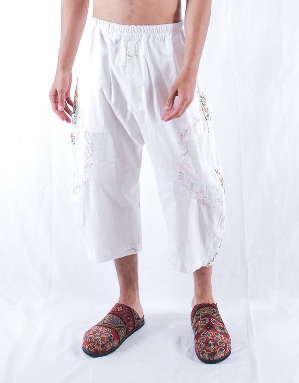 by walid 1920s Embroidered Linen Hitomi Trousers