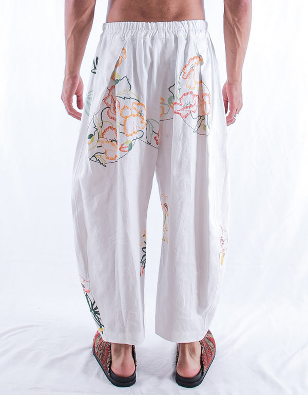 By Walid 1920s Embroidered Linen Joel Trousers