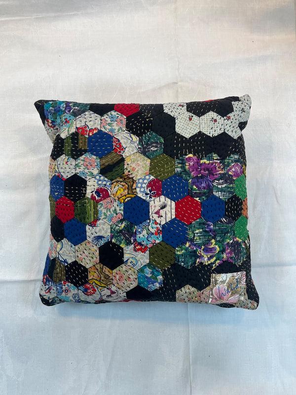 By Walid 1920s Log Cabin Patchwork Cushion | 1386