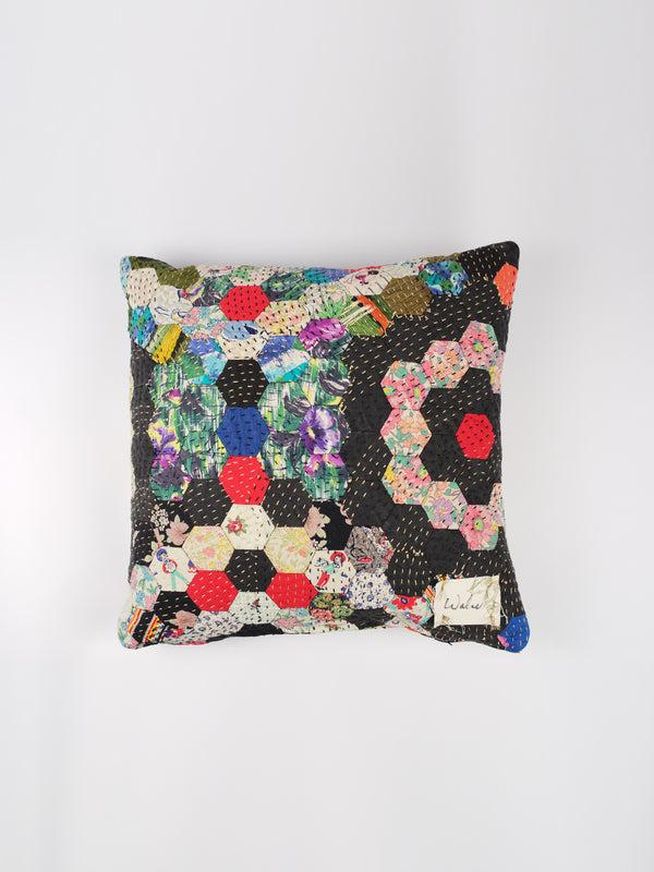 By Walid 1920s Log Cabin Patchwork Cushion | 1387