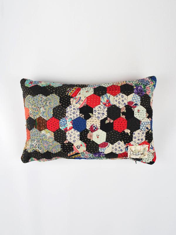 By Walid 1920s Log Cabin Patchwork Cushion | 1427
