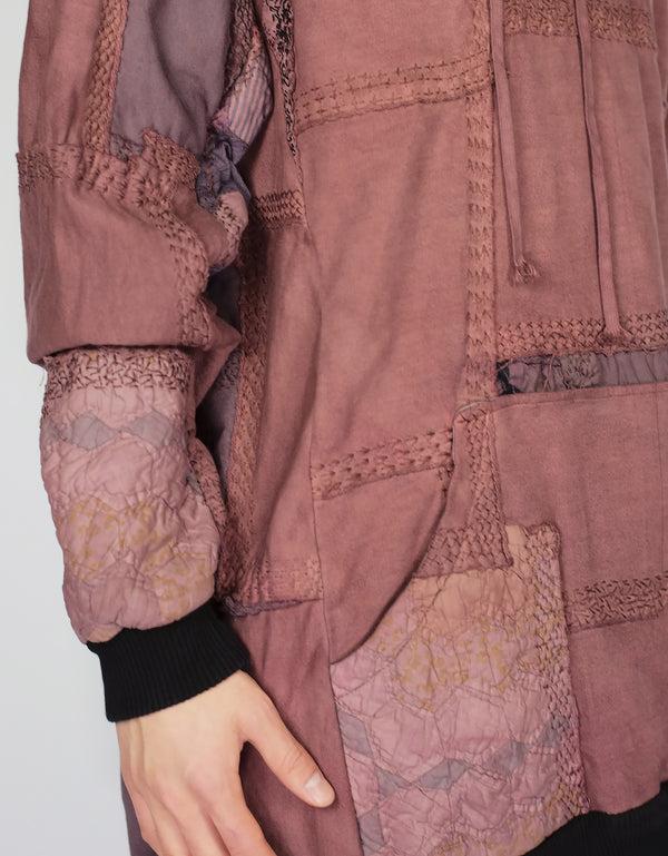 By Walid 1920s Patchwork 95cm Length Masaki Hoodie