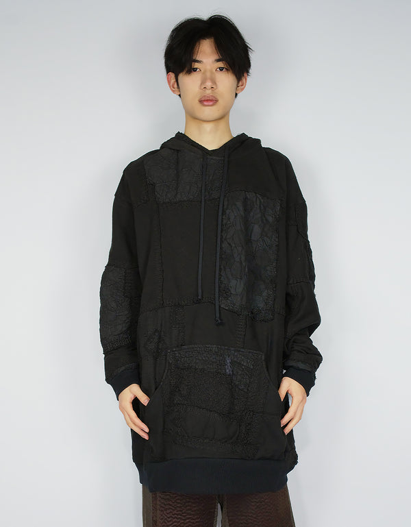 by walid 1920s Patchwork 95cm Length Masaki Hoodie
