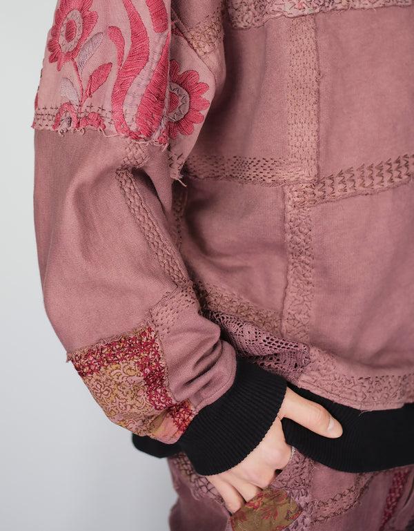 By Walid 1920s Patchwork Chuck Crew Neck