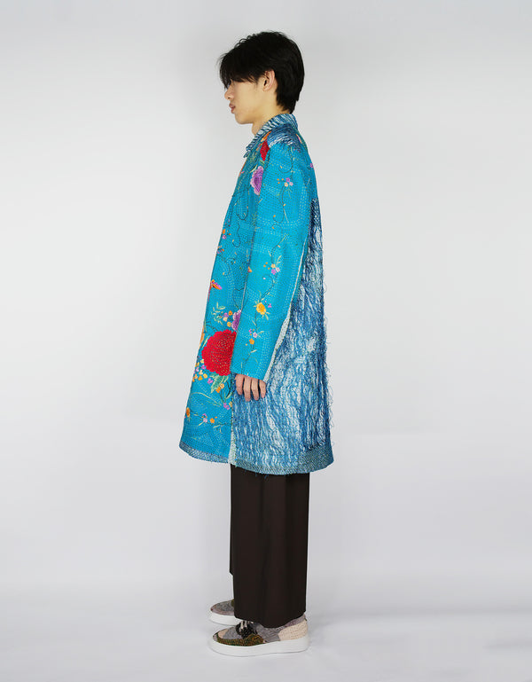 By Walid 1920s Silk Piano Shawl Duster Coat