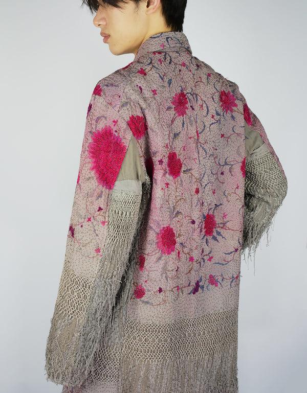 by walid 1920s Silk Piano Shawl Duster Coat