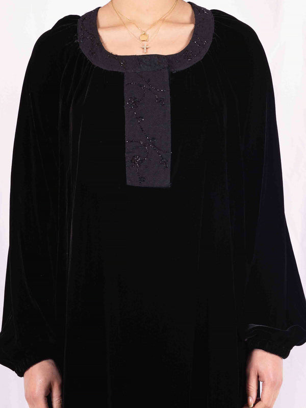 By Walid 19th Century Beading & Velvet Fina Dress