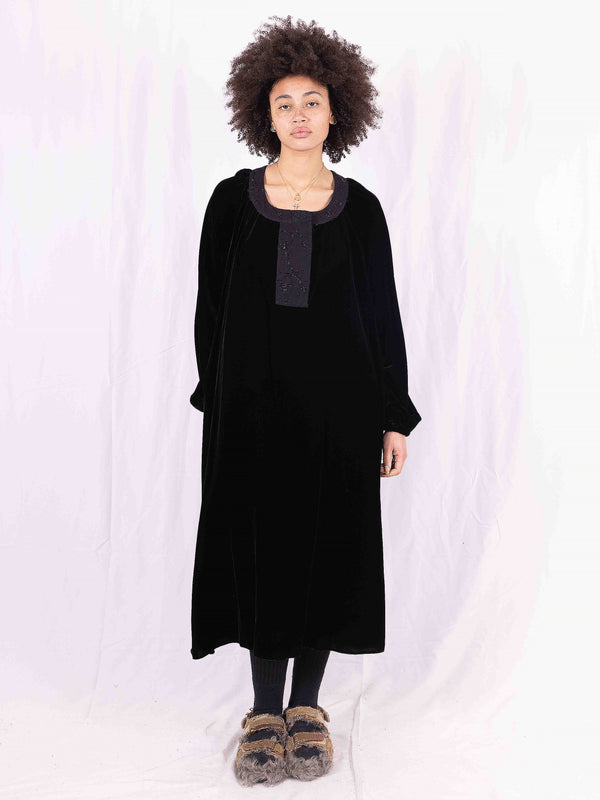 by walid 19th Century Beading & Velvet Fina Dress