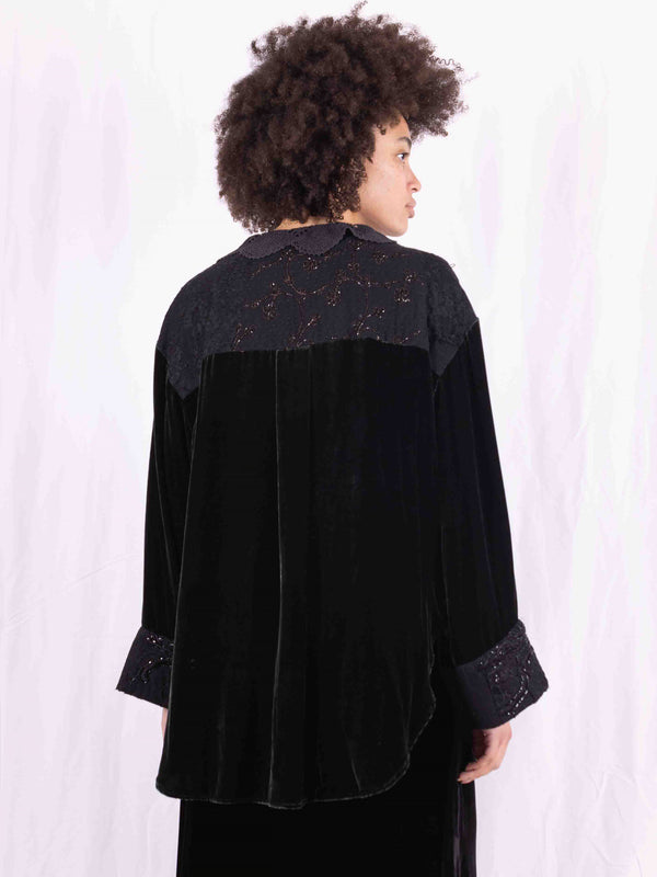 By Walid 19th Century Beading & Velvet Marnie Tunic