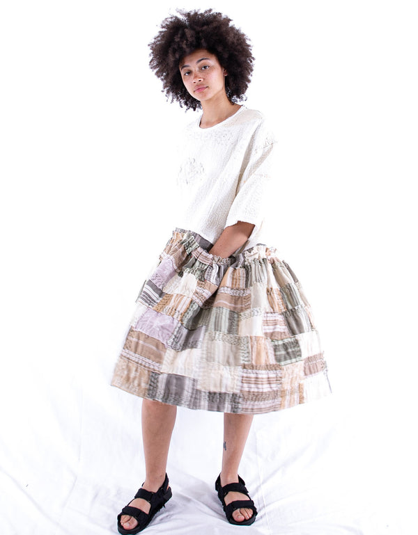 By Walid 19th Century Cotton Re-patch Masha Dress