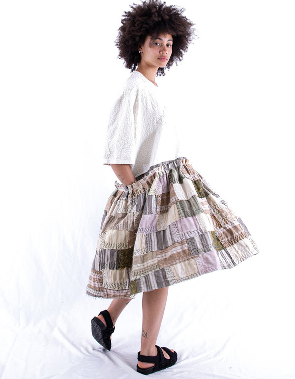 By Walid 19th Century Cotton Re-patch Masha Dress