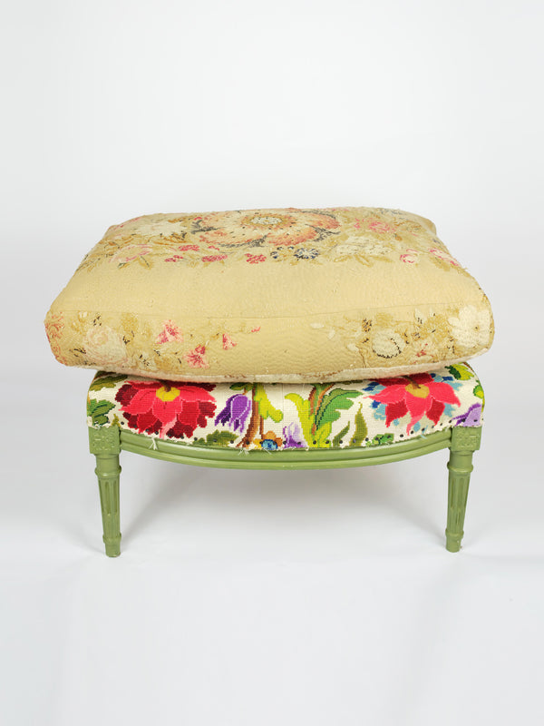 By Walid 19th Century French Footstool & Cushion | 603