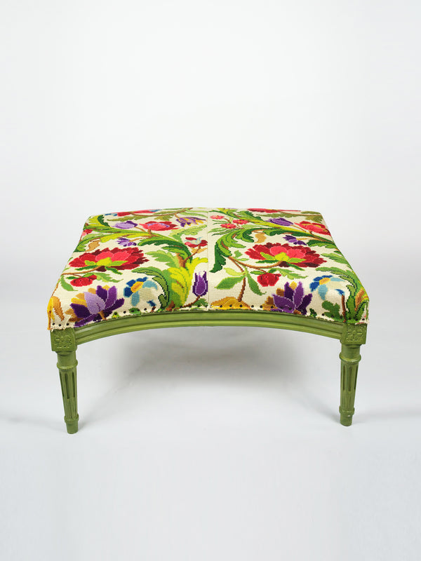 By Walid 19th Century French Footstool & Cushion | 603
