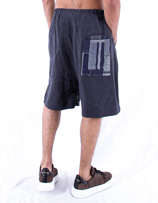 By Walid 19th Century French Ticking Blaze Shorts