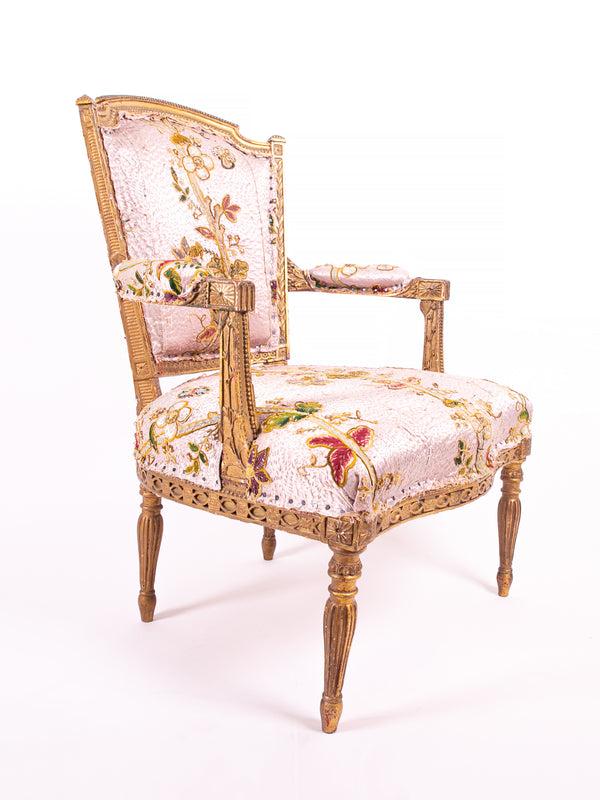 By Walid 19th Century Giltwood Chair